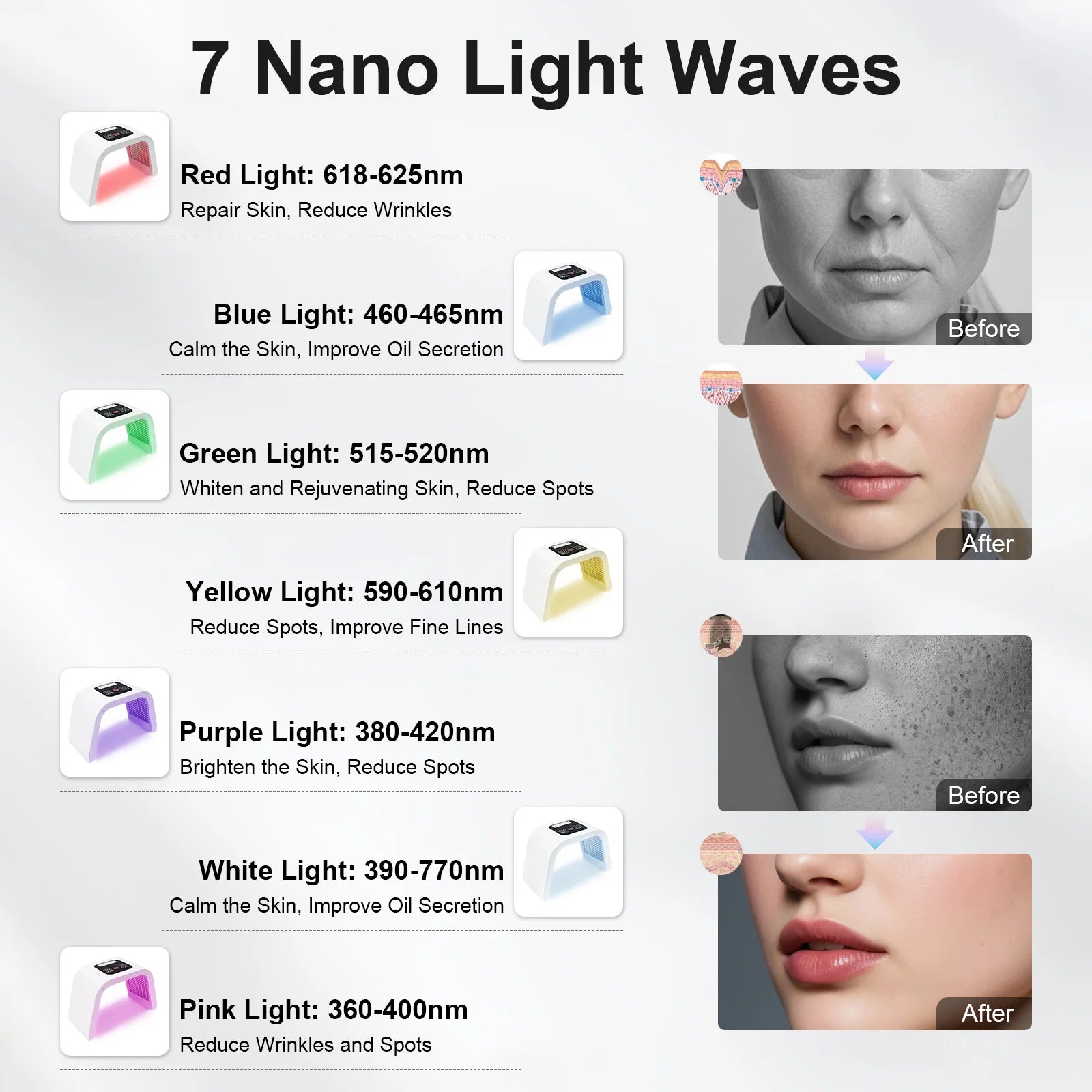 7 Colors PDT Led Mask Light Therapy LED Skin Care Beauty Health Facial Mask Led Acne Remover Anti Wrinklement