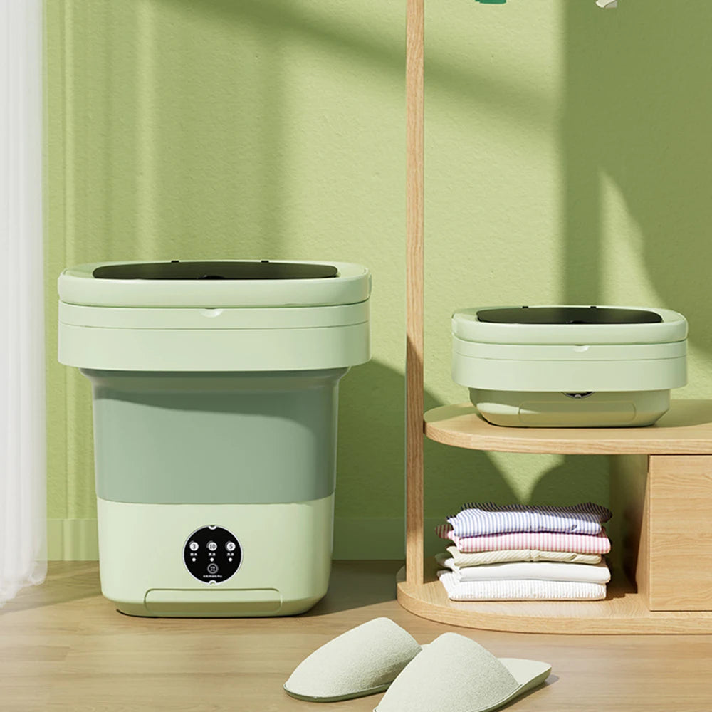 Tidesmit 11L portable ultrasonic folding washing machine with spin dryer bucket for laundry on travel