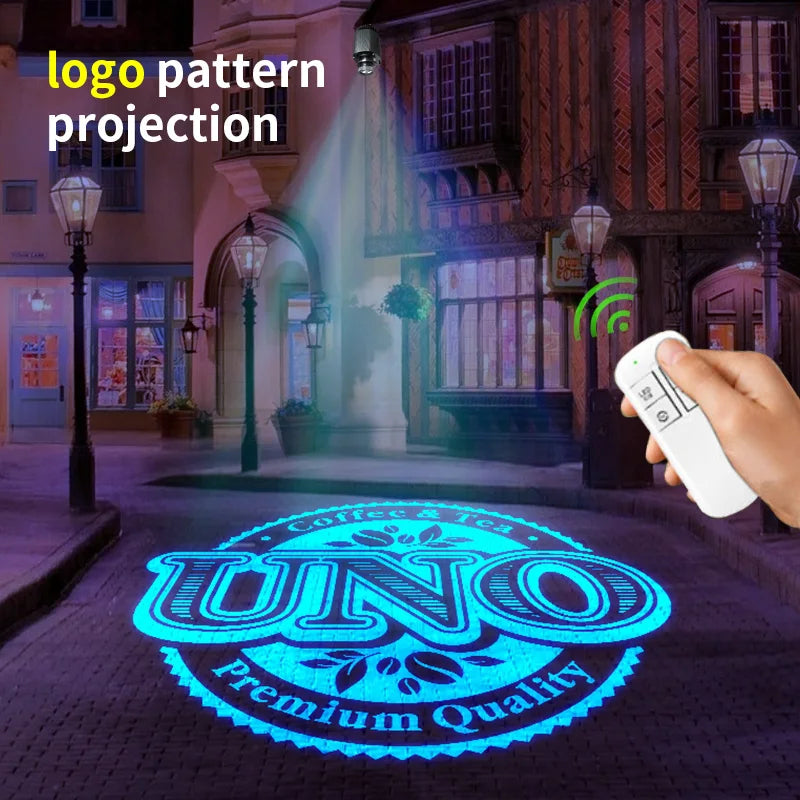 Custom HD Outdoor IP67 Waterproof Rotating Projection Lamp Gobo Shop Logo Projector Indoor Door Head Advertising Image
