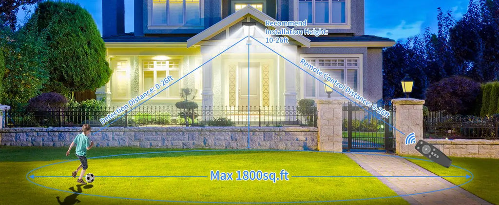 2 Pack Solar Street Light Outdoor, 4000W LED Solar Powered Flood Light with Remote Control, Motion Sensor Dusk to Dawn Security Lighting, IP66 Waterproof for Yard Driveway Garden Deck Garage