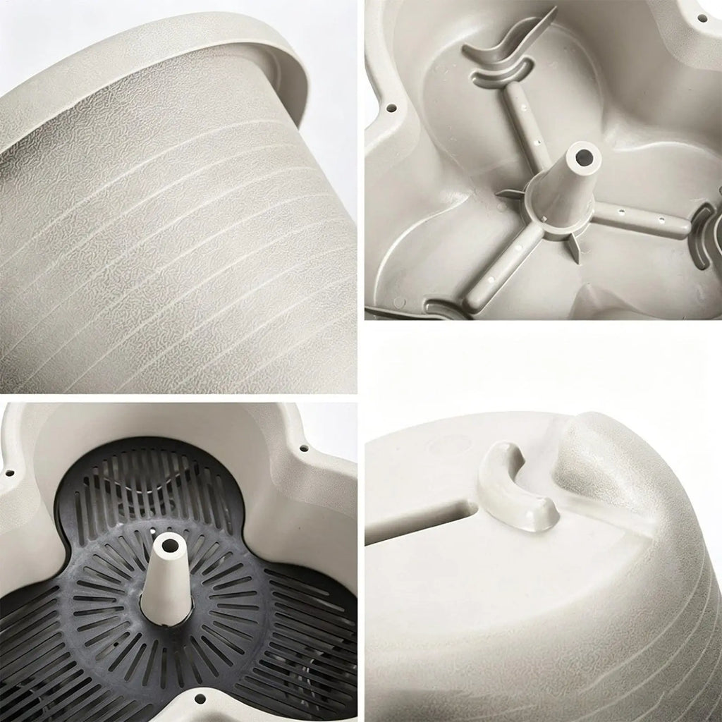 White butterfly-shaped stackable vertical planter pots, plastic, with drainage openings