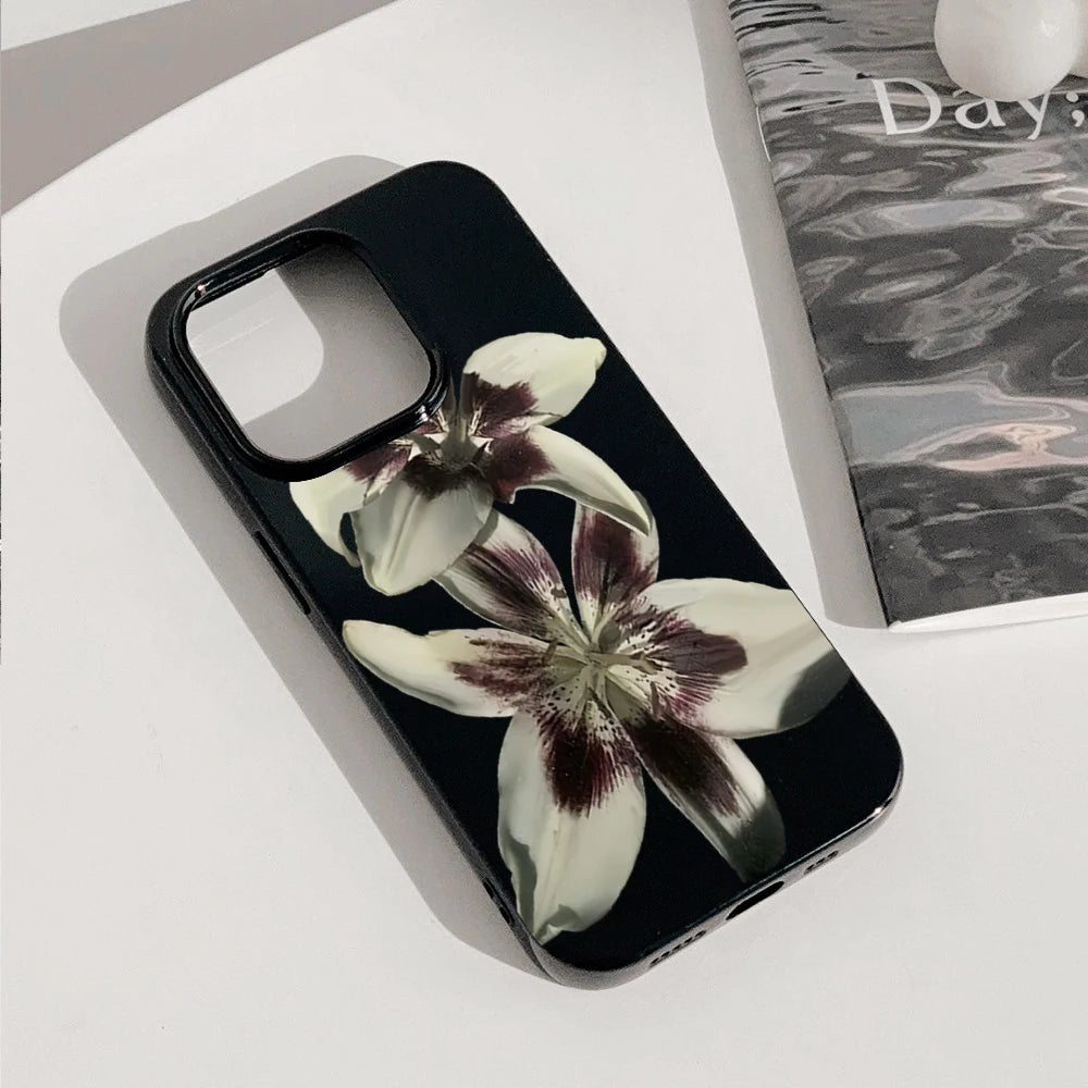 Retro Lily Flower Phone Case: Shock-Absorbing Slim Fit Cover Tidesmit