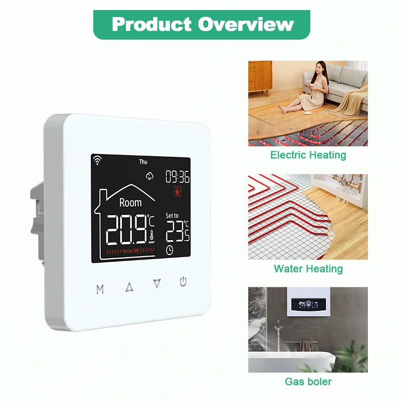 Tuya Smart Home Wifi Thermostat For Underfloor Heating Smart Thermostat Boiler Temperature Controller 220V Alexa Google Home