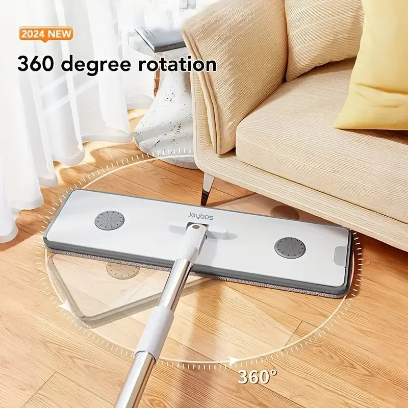 Spin Flat Mop Combo Set With Bucket Joybos 33cm Wet Dry Floor Cleaning Scraper Barrel Mops Washable Microfiber Toilet Bathroom