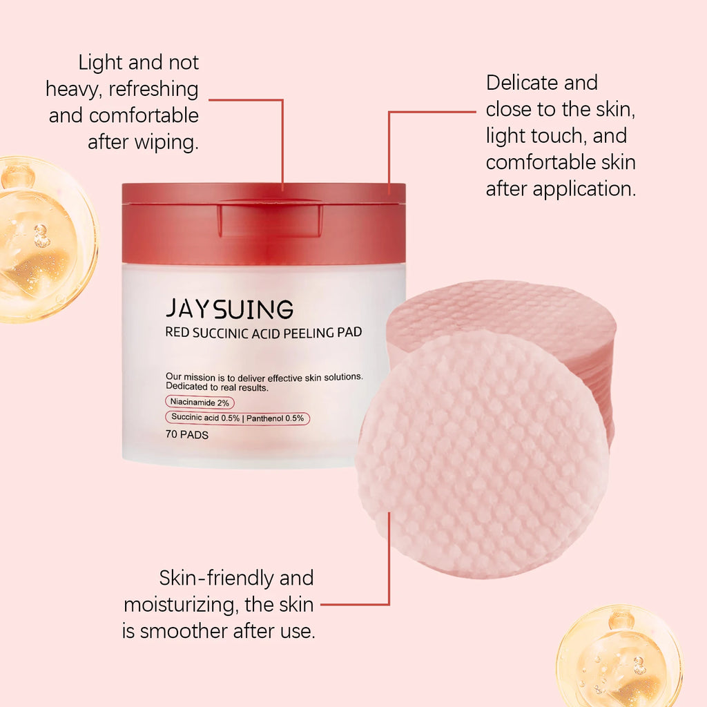 Succinic Acid Peeling Pads - Gentle Exfoliating Facial Treatment Scrubs Treatments Tidesmit