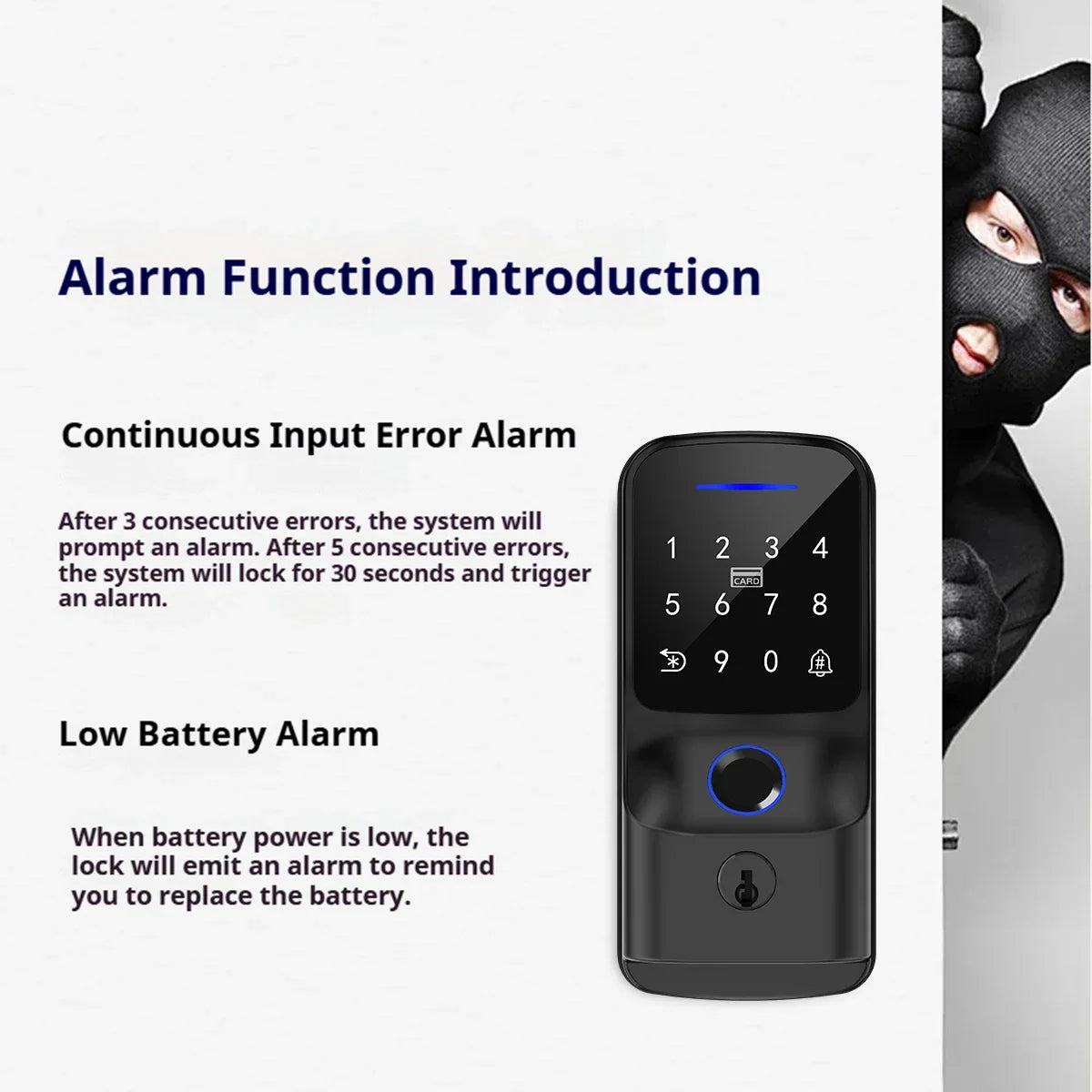 Tuya BLE WiFi Smart Door Lock Fingerprint Password RFID Card Key Unlock APP Control Electronic Deadbolt Lock for Home Office