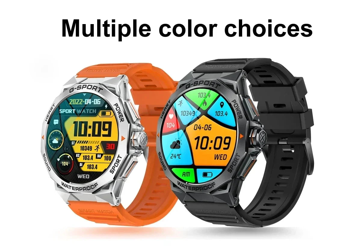 1.43inch AMOLED Screen Smartwatch Men Outdoor Sports Fitness 400mAh Large Battery Bluetooth Call Music Heart Rate Smart Bracelet
