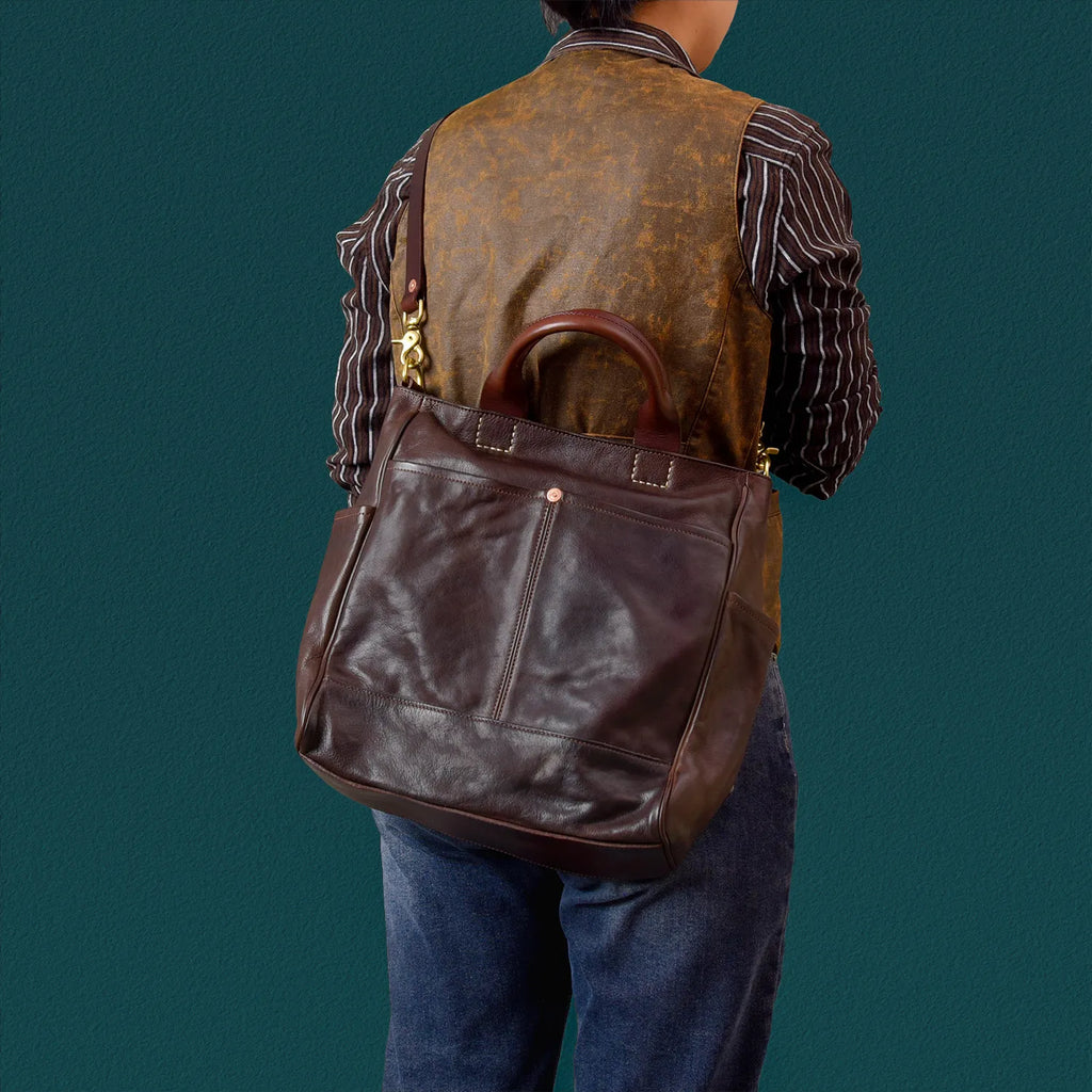 Fashion organizers designers handmade genuine leather men's tote bag outdoor travel luxury vegetable tanned cowhide handbags