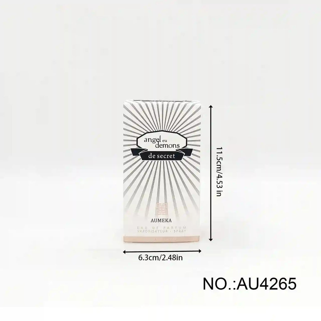 Aumeka Angel Eu Demons Eau De Parfum for women. Rectangular box, luxury fruity floral 65ml spray, model AU4265.
