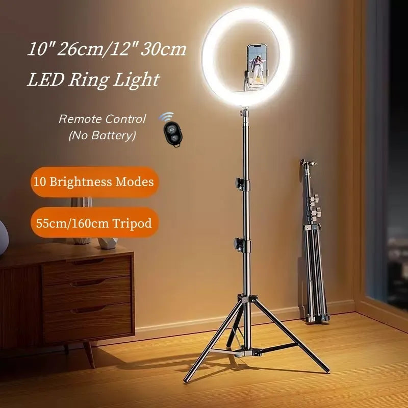 LED Ring Light with Stand 12-Inch | Adjustable Content Creation Lighting Tidesmit