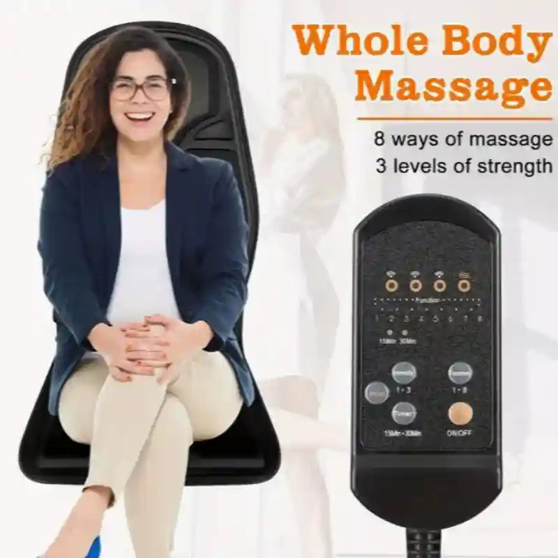 Massage Roller Seat Cushion with 8 Modes - Heat Therapy Back Support Massage Roller Tidesmit