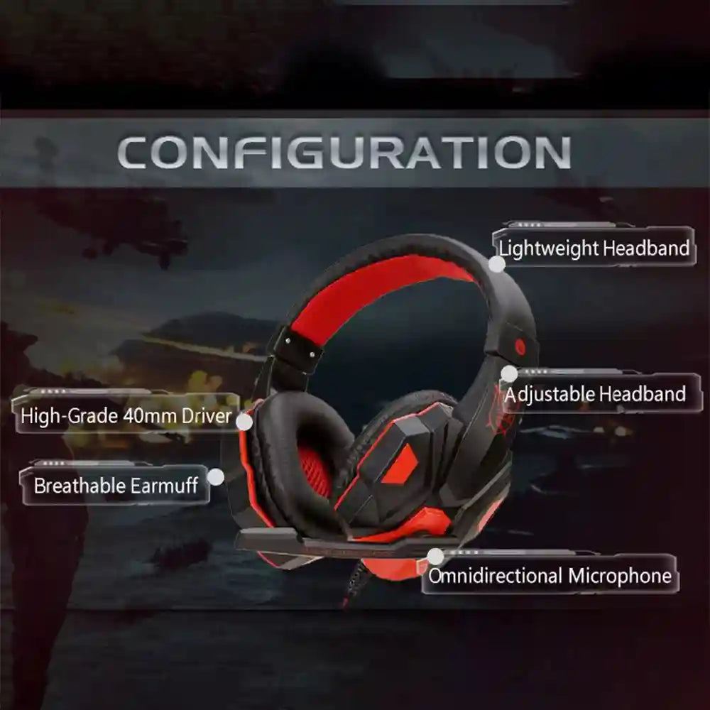 Wired Gaming Headset with Microphone - Over-Ear Precision Audio Tidesmit