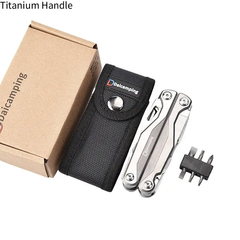 Daicamping DL7 Titanium G10 Stainless Handle Outdoor Camping Folding EDC Multi Tools Pliers Hand Tools Set Multi-tools Kit
