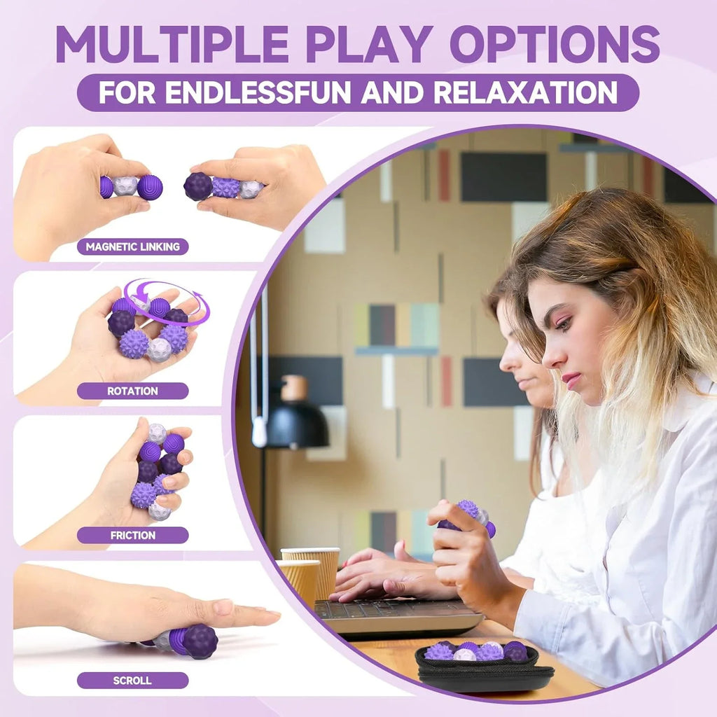Magnetic Hand Massage Balls for Anxiety Relief - 8 Piece Set Body Shaping Massage Equipment Tidesmit