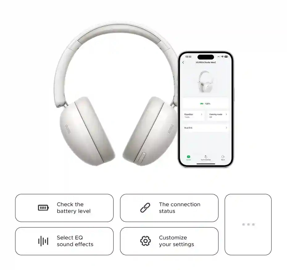 Wireless Headphones Over-Ear with 80H Playtime HiFi Sound Tidesmit