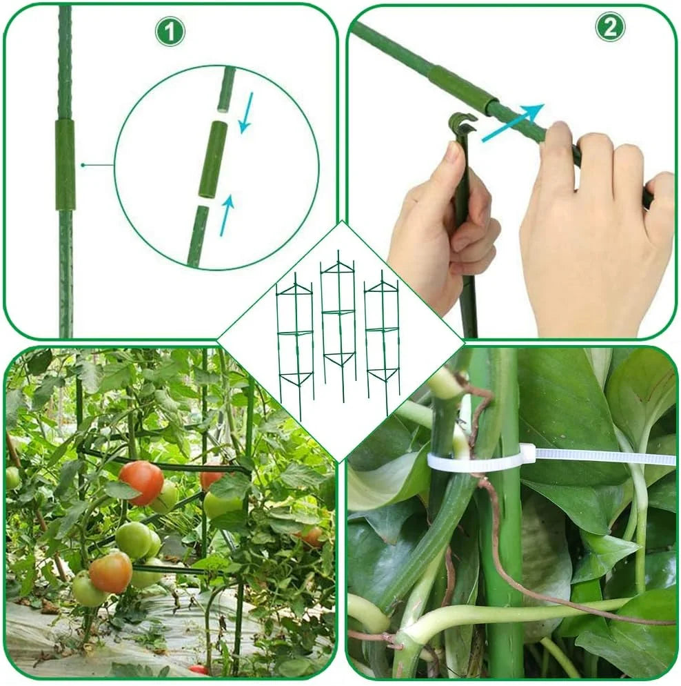 Tomato Cage, Up To 51 Inches Of Plant Stakes Vegetable Grids Assembled For Garden Climbing Plants Vegetables Flowers