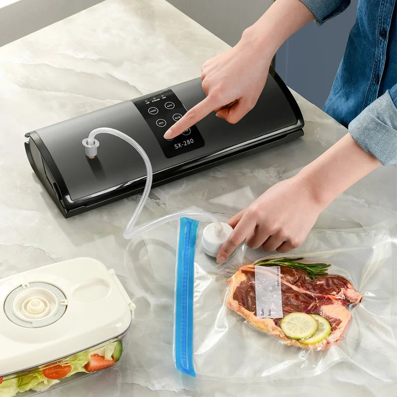 Electric Food Vacuum Sealer 110V/220V Automatic Household Kitchen Dry Wet Mode Plastic Packaging Sealer for Kitchen