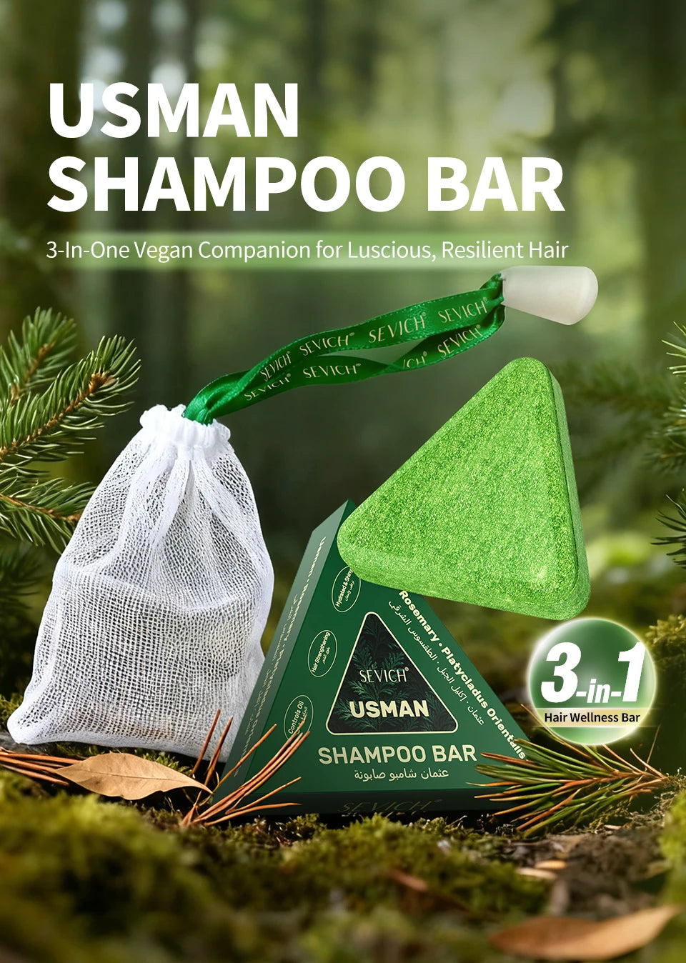 Usman Shampoo Bar Usman Grass Natural Soap Hair Nourishing Shampoo Soap Oil Control Relieves Scalp Itching Strengthens Hair Root