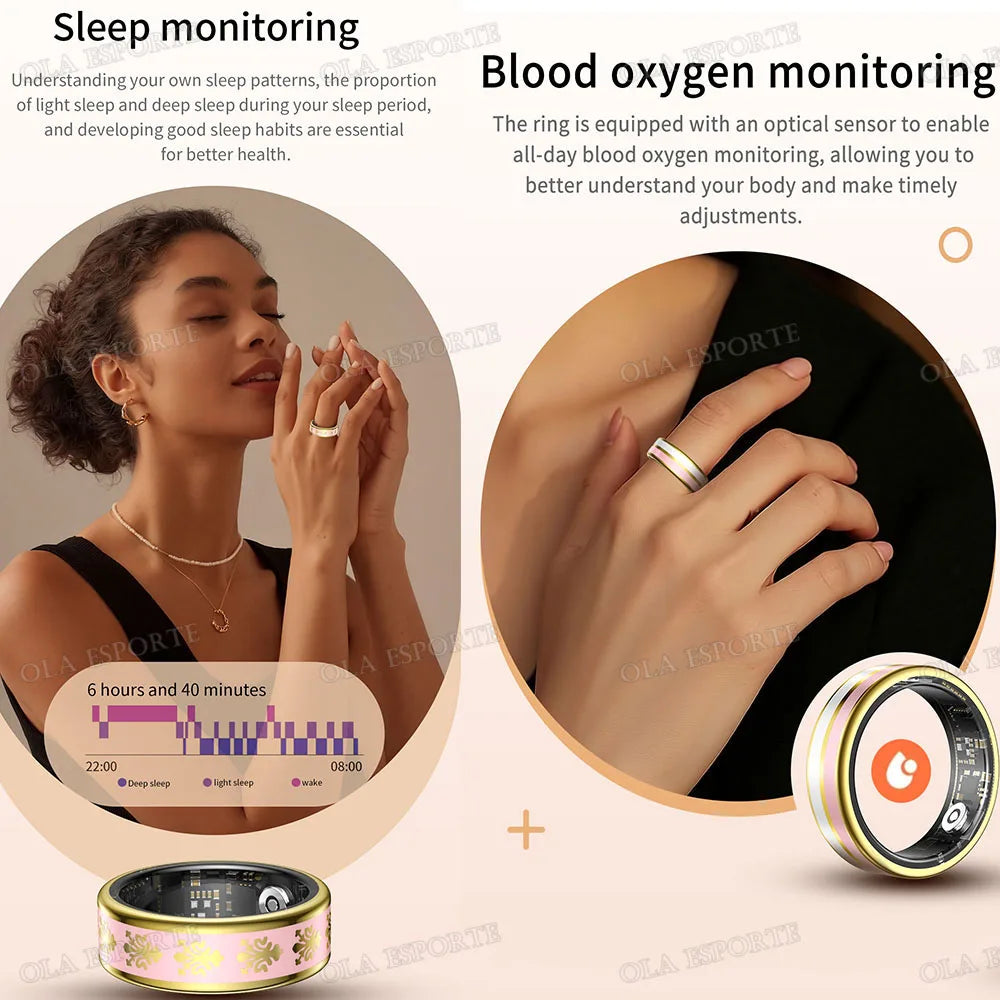 Bluetooth Smart Ring Men Women Heart Rate Blood Oxygen Health Monitor Gesture Control Waterproof Sports Various styles Smartring