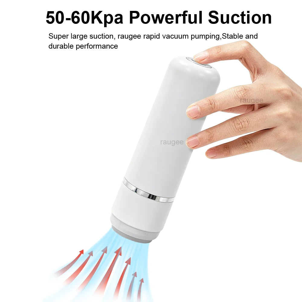 Vacuum Sealer Pump Rechargeable Automatic Sealing Machine Handheld Electric Air Pump Food Reusable Vacuum Sealer Packaging Bags