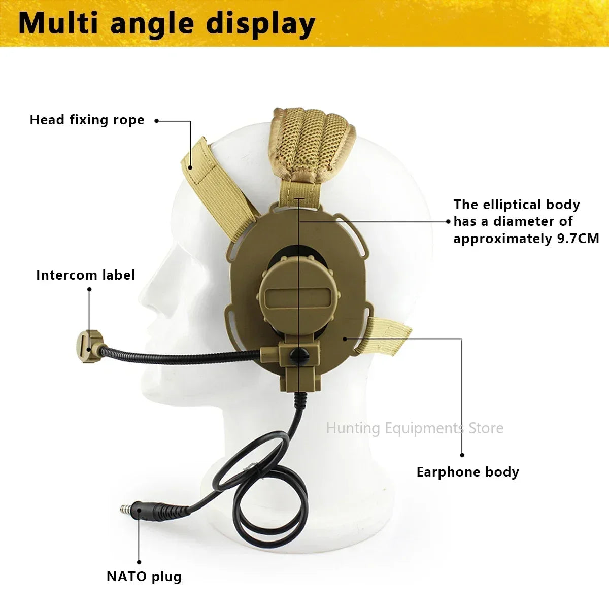 Tactical Shooting Headset with U94 PTT for Baofeng Radio - Tidesmit Tidesmit