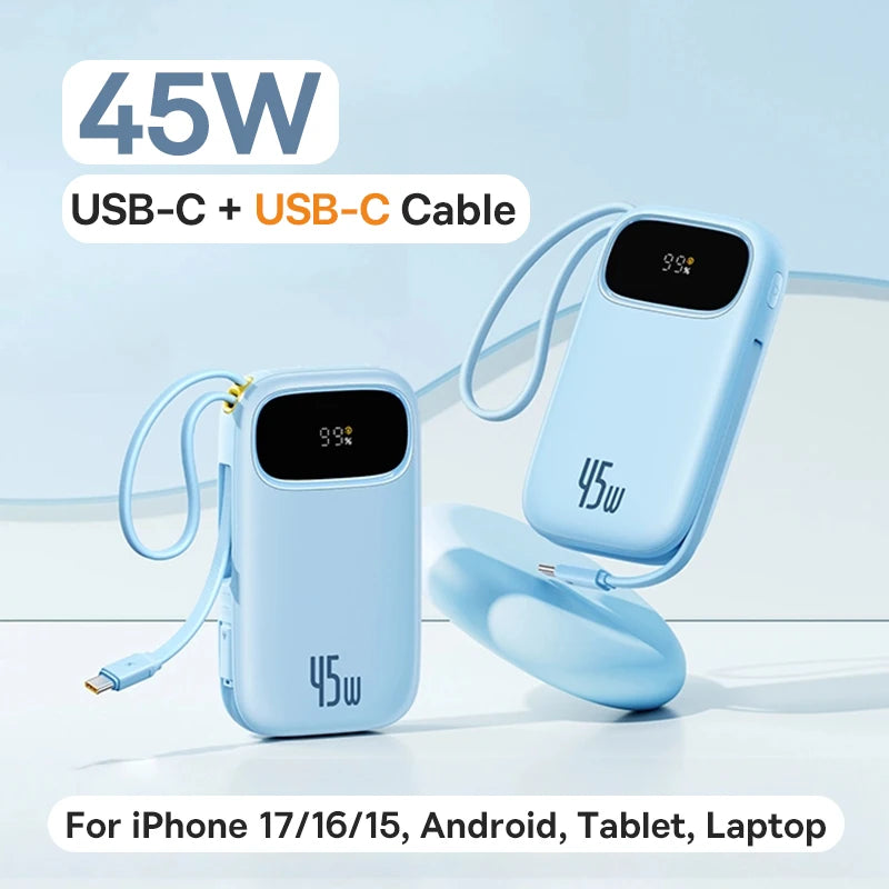20000mAh Portable Charger with Fast Charging PD Power Delivery Dual USB-C Blue Tidesmit