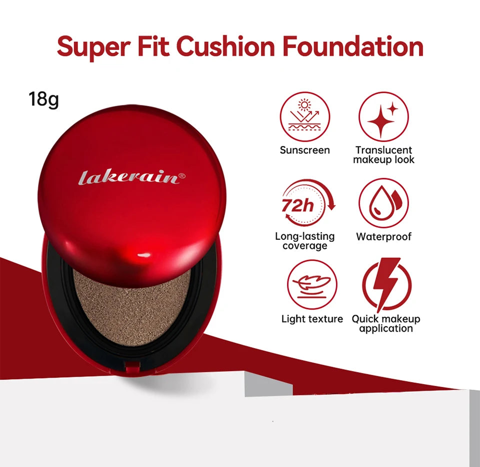 Tidesmit 72-hour semi-matte cushion foundation for long-lasting sun protection face makeup texture close-up