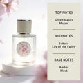 Hope Christine Cherry Blossom perfume for women, long-lasting floral scent, ribbed bottle, notes: Sakura, lily, musk.