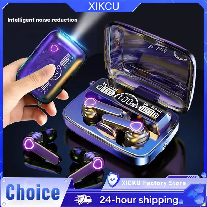 Original M19 Bluetooth Headset Wireless In-Ear Sports Intelligente Touch Led Displaymirror Warehouse Charging Treasure Earphone Tidesmit