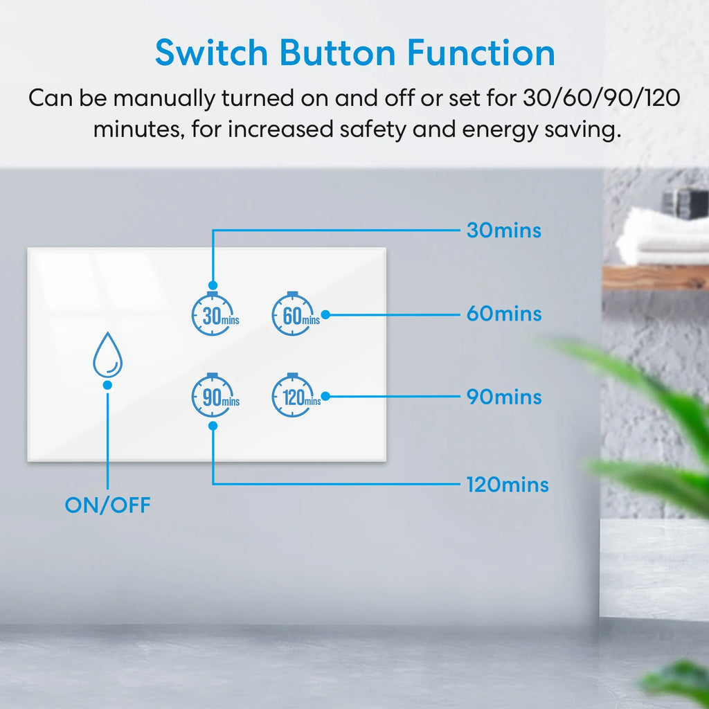 RiooCubee Tuya Smart Life 20A Boiler Water Heater Touch Panel Switch Countdown Remote Control Timer Google Assistant Alexa
