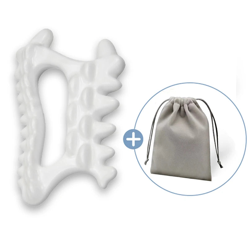 Gua Sha Ceramic Facial Massage Tool for Muscle Relief and Skin Health Back Massage Instrument WHITE 1 Piece Tidesmit