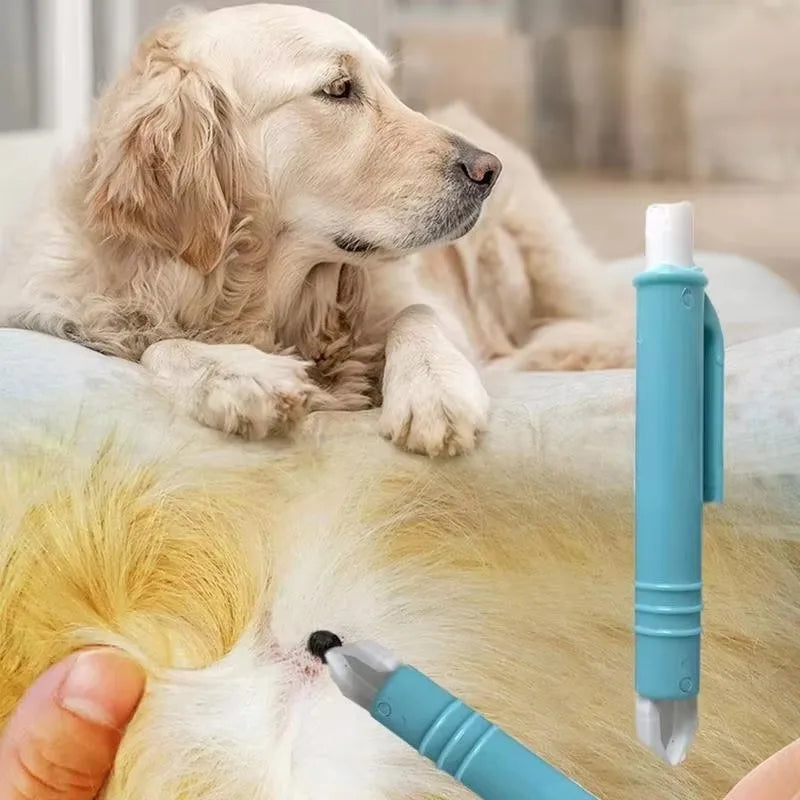 4-piece blue plastic tick and flea removal tool kit for safe, easy parasite extraction from dogs and pets.