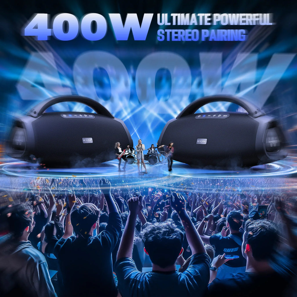 W-KING X20 Portable Bluetooth Speakers, 200W RMS Massive Bass Party Boombox IPX7 Waterproof Speaker Large, Loud Outdoor Boombox