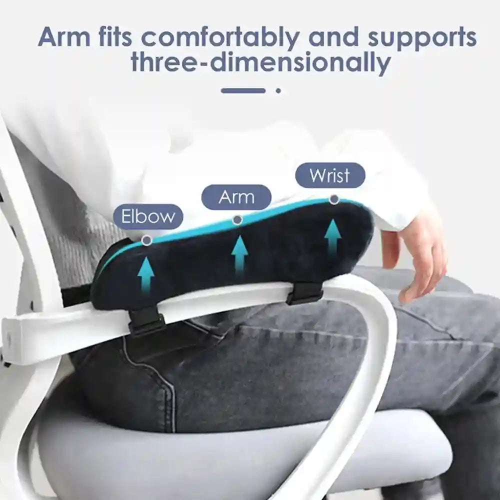 Memory Foam Office Chair Armrest Pads - Ergonomic Elbow Support Relaxation Treatment Tidesmit