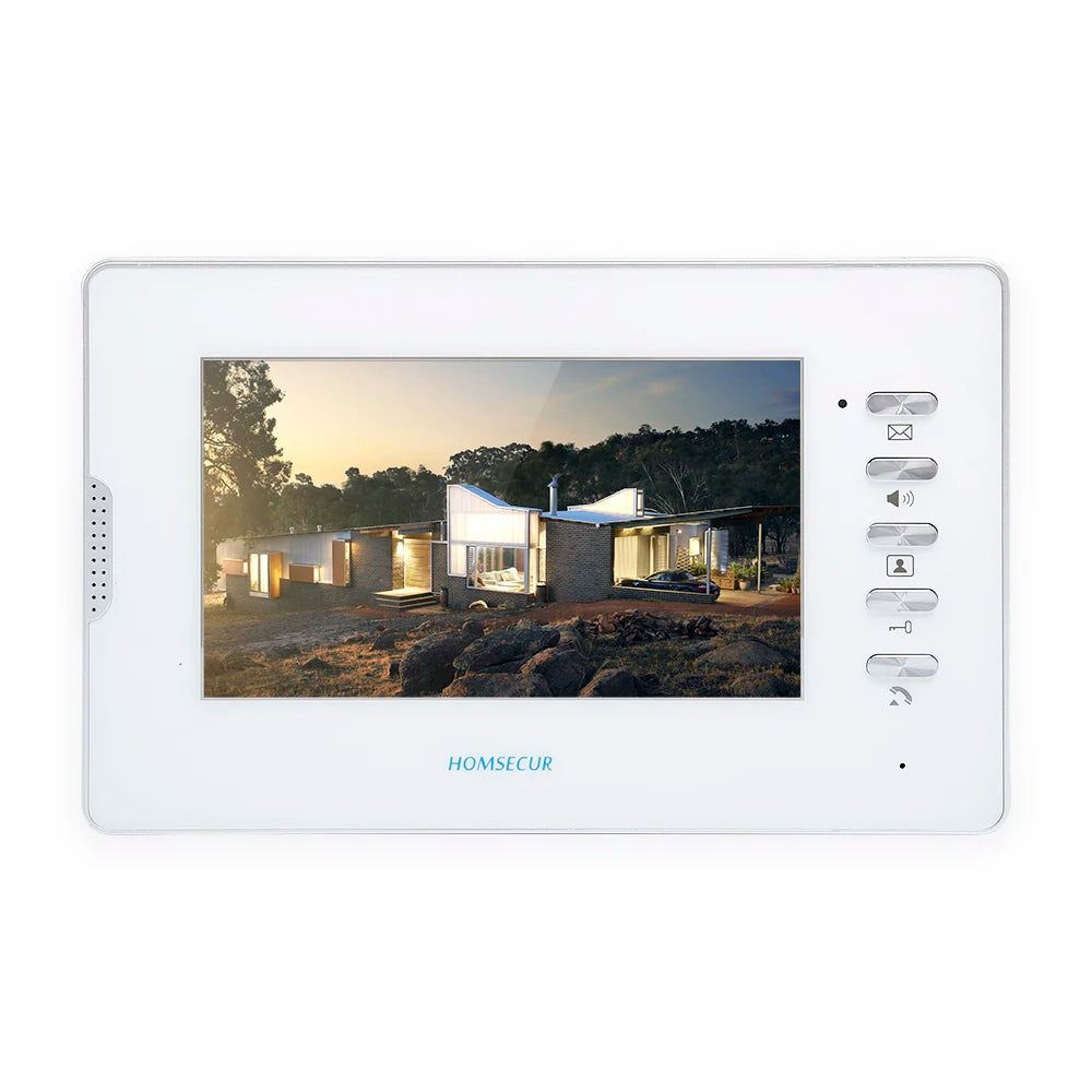 HOMSECUR XM702-W 7" TFT LCD Indoor Monitor V70D-W for XSL Video Door Phone Intercom Hand-free Home Villa Doorbell