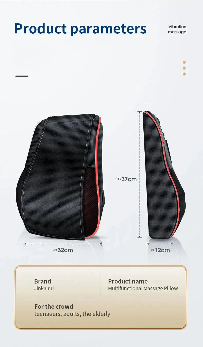 Electric Massage Pillow for Neck & Back with Heat Therapy | Tidesmit Massage Cushion Tidesmit