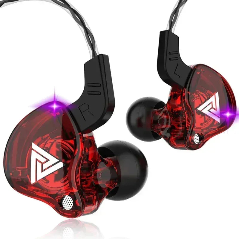 Original QKZ AK6 In Ear Earphone 6 Dynamic Driver Unit Headphone With Mic Stereo Sports HIFI Subwoofer Headset Monitor Earbuds Red China Mainland Tidesmit