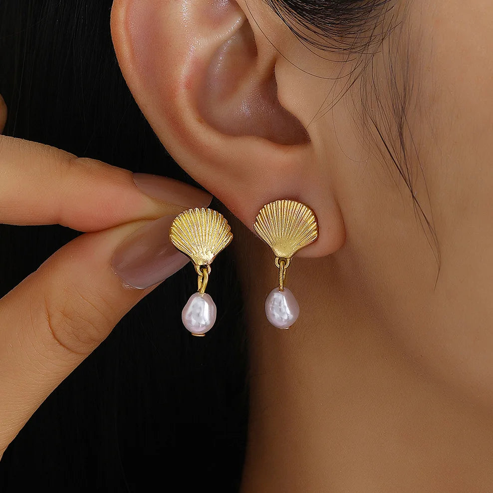 Punk Metal Starfish Stud Earrings for Women Fashion Gold Color Star Geometric Temperament Earrings Summer Jewelry Gift