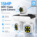 15MP Wireless Three Lens Three Screen Outdoor ICam365 APP PTZ IP Camera Surveillance Camera With Auto Tracking