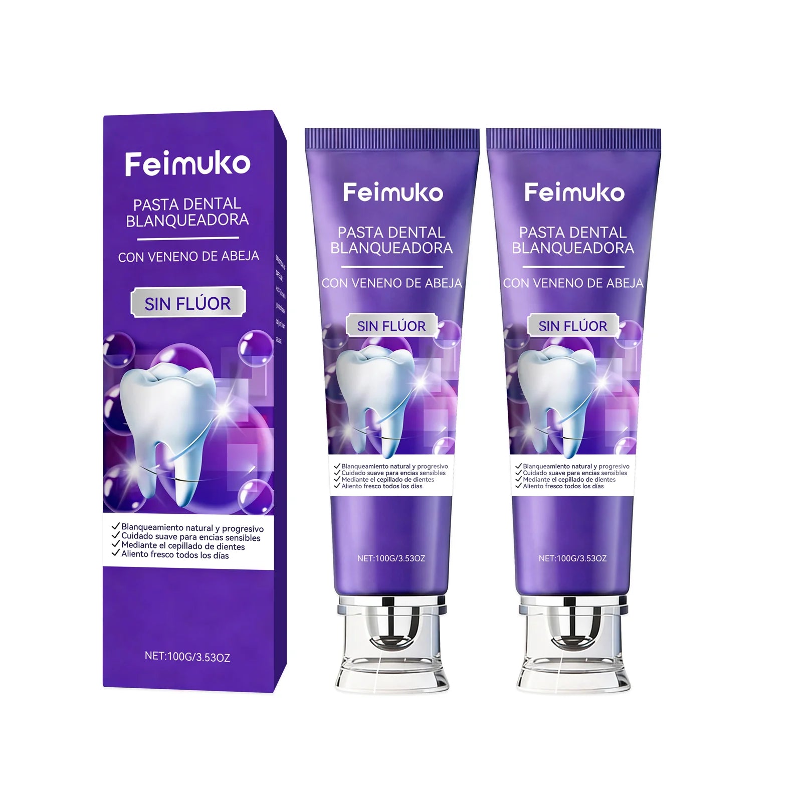 Tidesmit Bee Venom Purple Toothpaste with Hydroxyapatite for teeth whitening and stain removal
