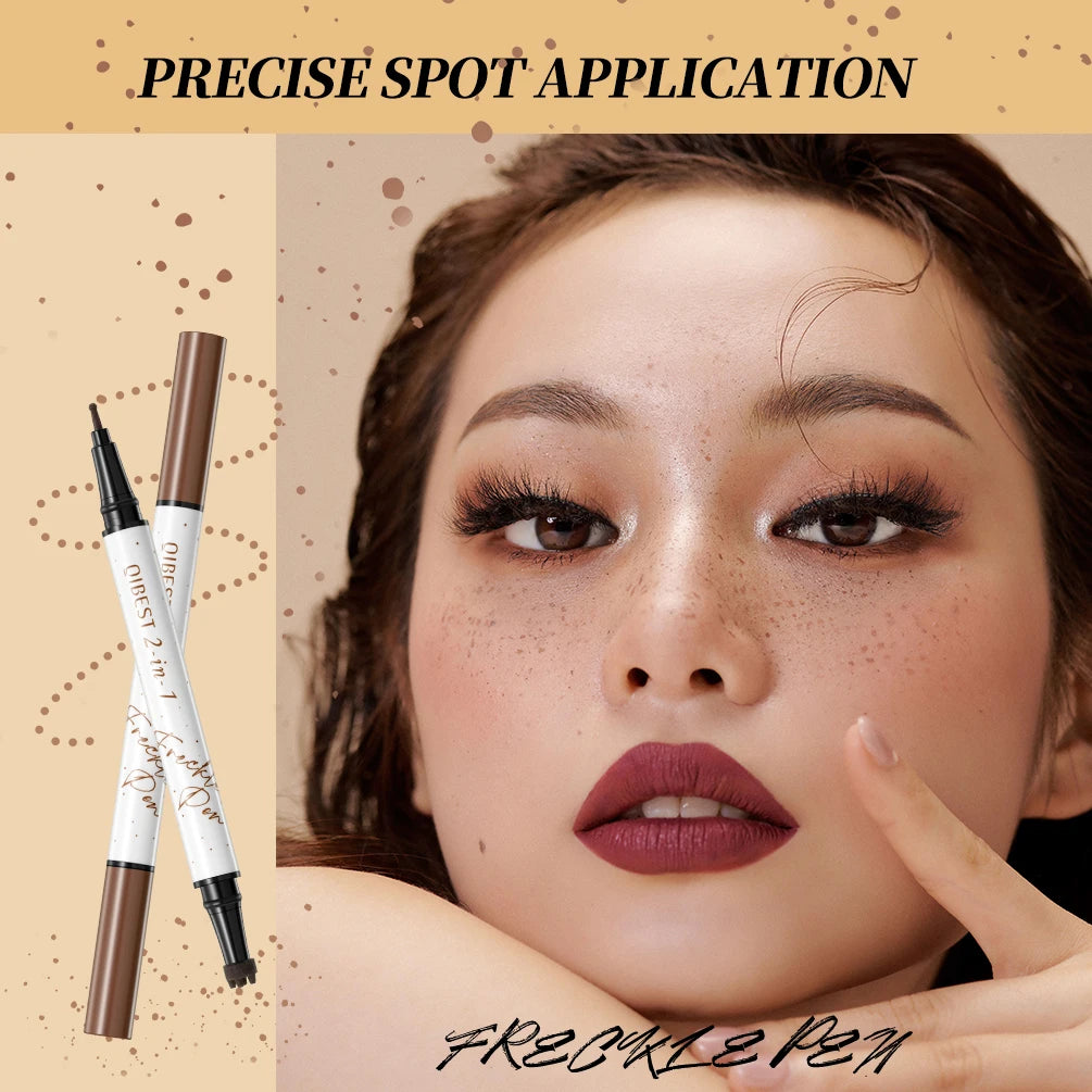 Tidesmit QIBEST double-end freckle stamp pen for natural brown freckle makeup and face contouring detail view