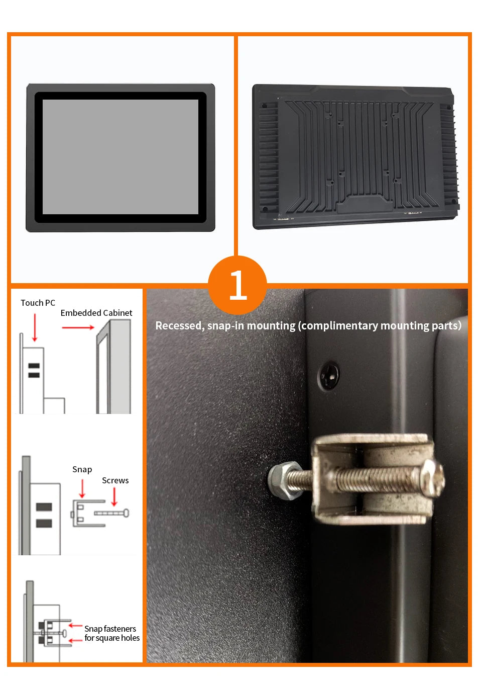 15 inch Industrial Touch Panel PC IP65 Waterproof I5-6200U 8+128G Win11 Touchable Computer Embedded Touch Screen