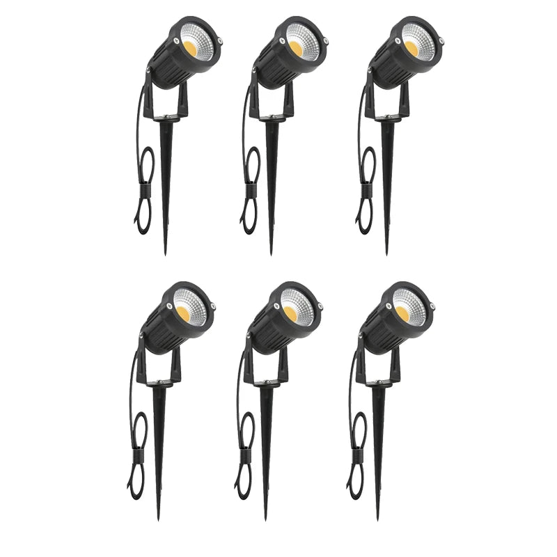 1 Meter Cable IP65 LED Garden Lawn Lamp Light 5W 10W Spike Landscape Lamp AC DC12V24V Warm White Blue Spot Lights 220V110V