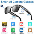 Smart Glasses with AI Camera and Voice Assistant - Black & White Black Tidesmit