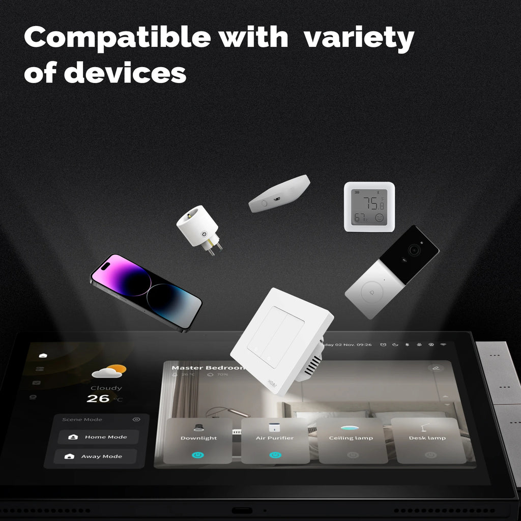TUYA Smart Home Panel, 10.1" Touch Screen, Built-in Zigbee & Bluetooth Gateway, Intercom Compatible, by MOES