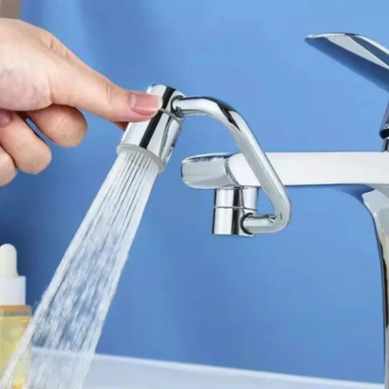 1pc 1080° Swivel Stainless Steel Faucet Extender Splashproof Dual Spray Mode Bathroom Sink Accessories Universal, with Adapter
