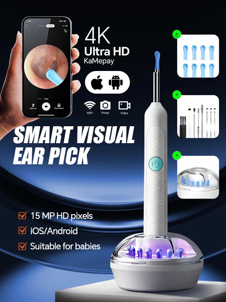 Visual Ear Wax Cleaner Camera - Digital HD Earwax Removal Kit Relaxation Treatment Tidesmit