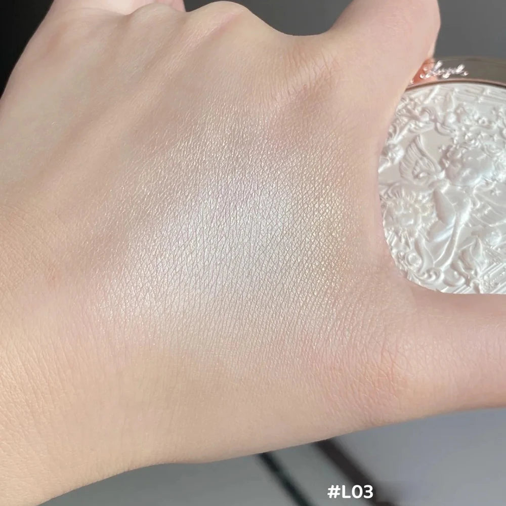 Tidesmit Flower Knows Little Angel embossed highlighter palette shimmer diamond glitter contour face makeup swatch