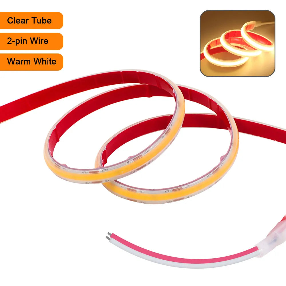 IP68 Waterproof COB LED Strip Light 12V 24V 5m 10m 15m 20m 0.5m Flexible Tape 320LED/m High Density Bright Liner Lighting RA90