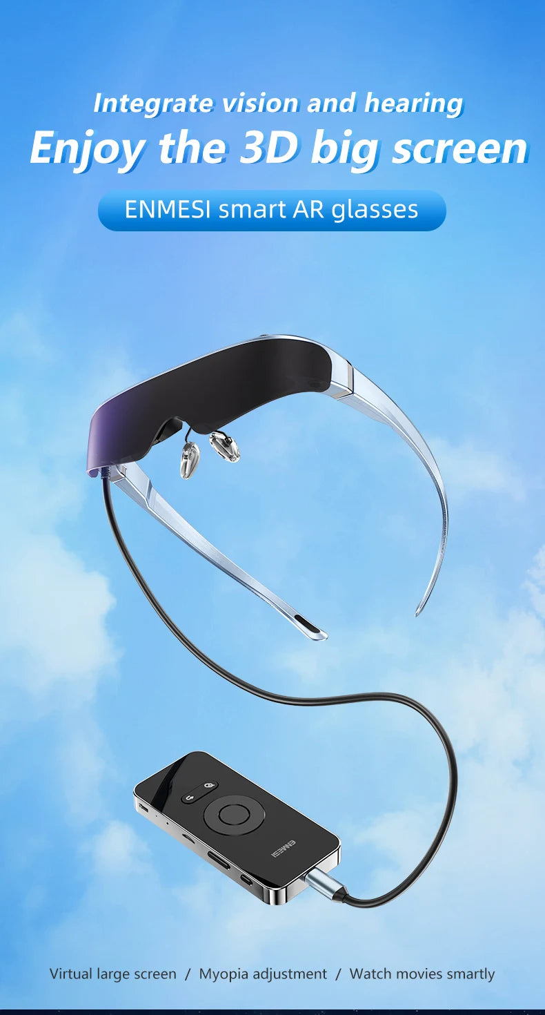 4K VR Smart Glasses with Myopic Adjustment - All-in-One 3D Headset Tidesmit